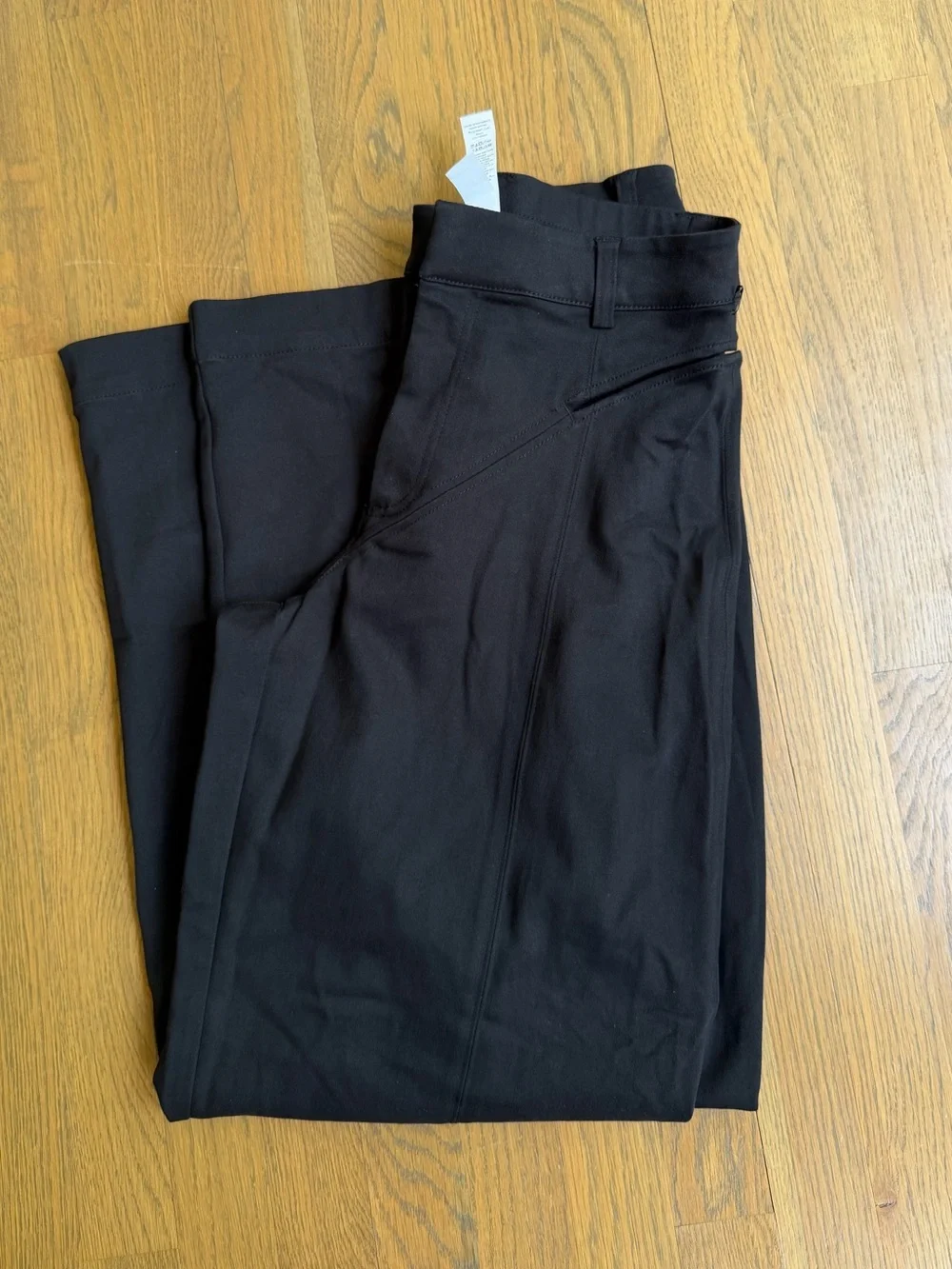 NWOT Alo High Waist Risk Taker Trouser sz Small Black Wide Leg Pants Hip Cutouts